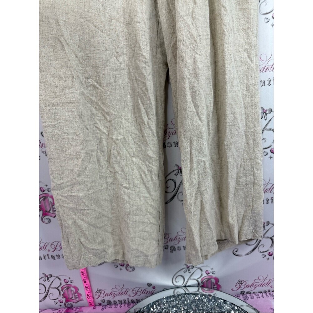 Pants wide leg lightweight Women's Wide-Leg bottoms Pants in Light Beige - Picture 3 of 10